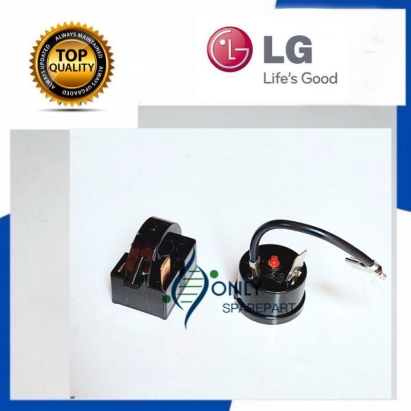 Relay 1 Pin kiri + Overload Bulat kulkas LG 1 Pintu / 2 Pintu Overluad kulkas LG