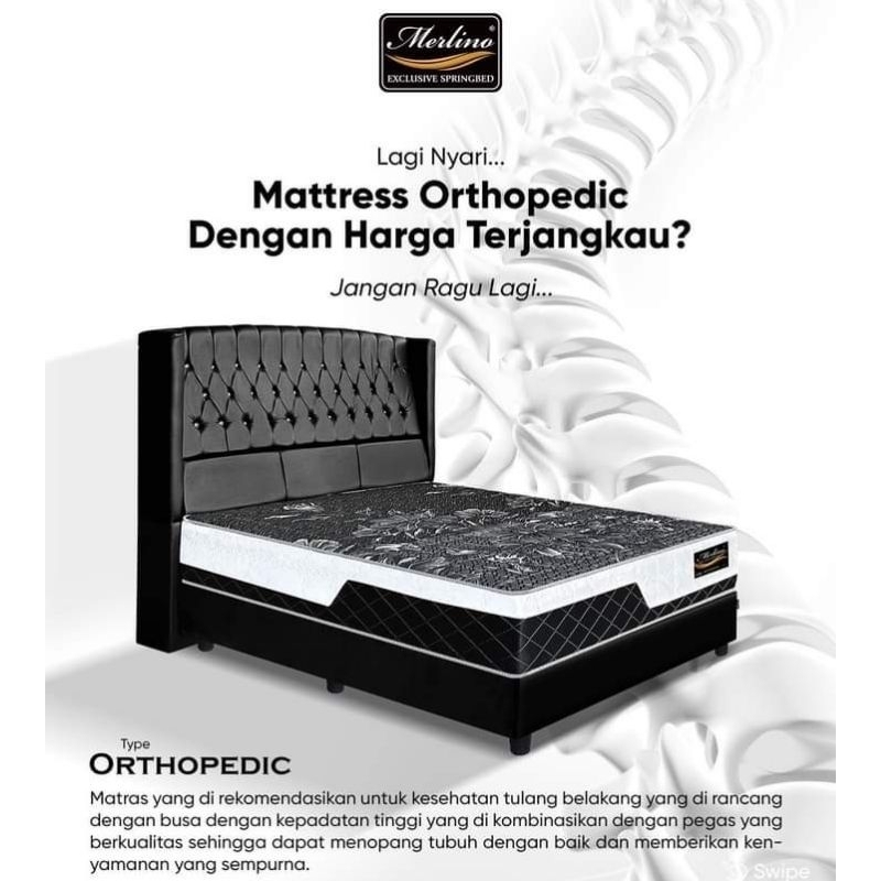 Springbed Matras Kasur Merlino Orthopedic 160x200 180x200