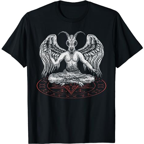 Kaos Baphomet Pentagram Nu Goth Occult Witchcraft Witch Satanism T-Shirt - Baju Pria - Baju Wanita -