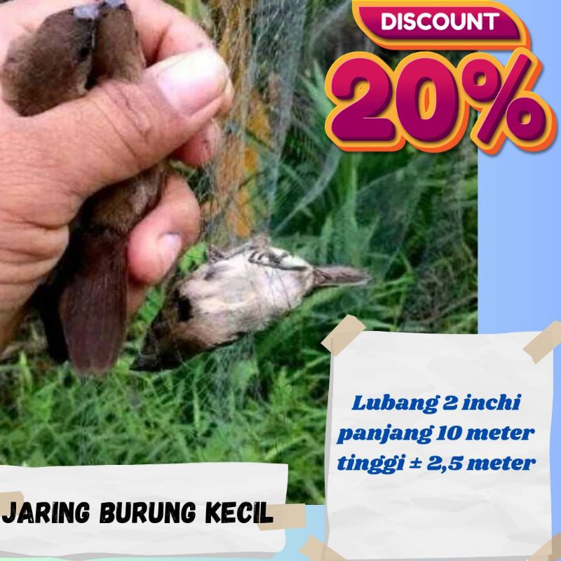 jaring burung emprit prenjak burung kecil lubang 2 jari jaring jebakan burung perangkap burung