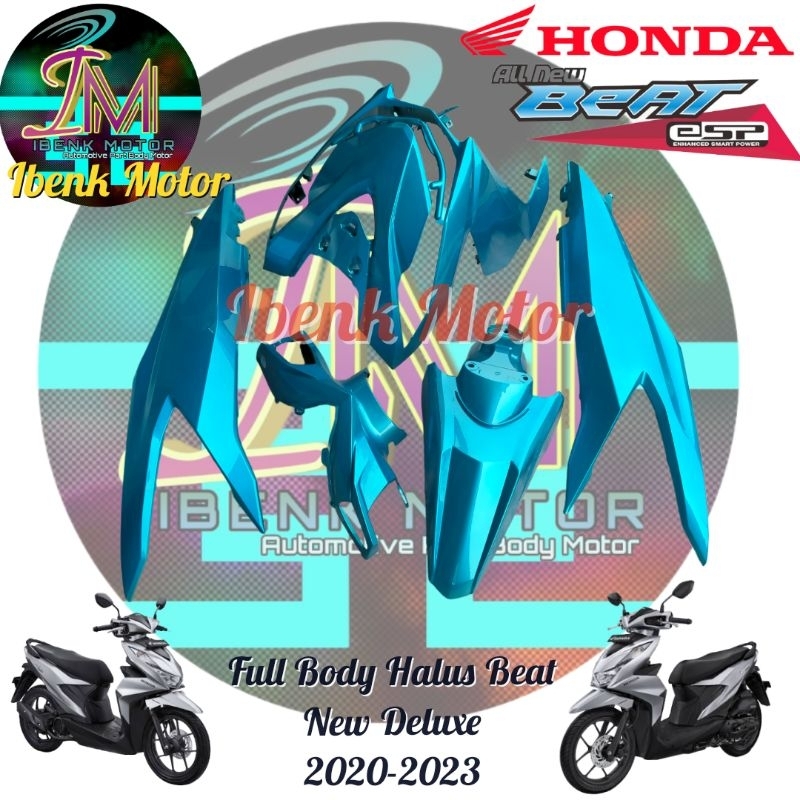 Honda Beat New Deluxe Led Full Body Halus Warna Biru Tosca Candy