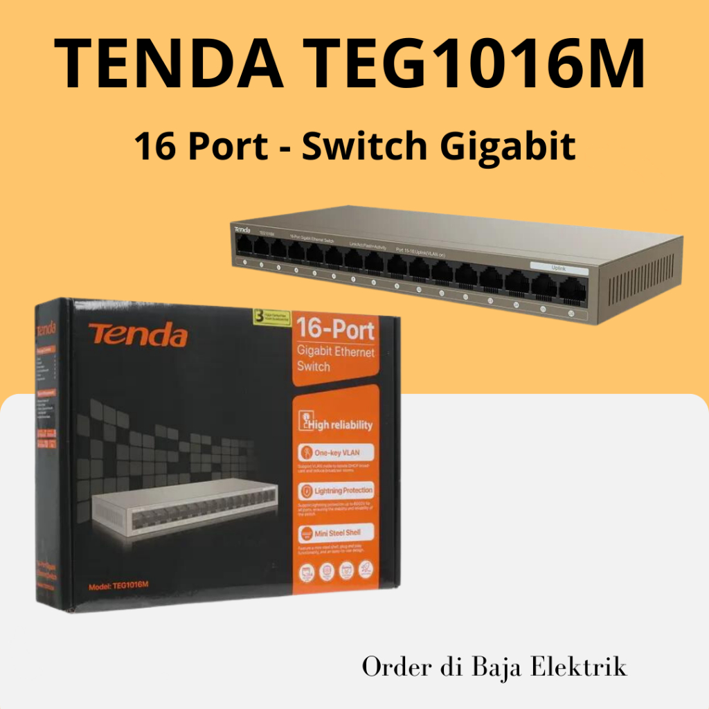 TENDA TEG1016M SWITCH HUB 16 PORT GIGABIT
