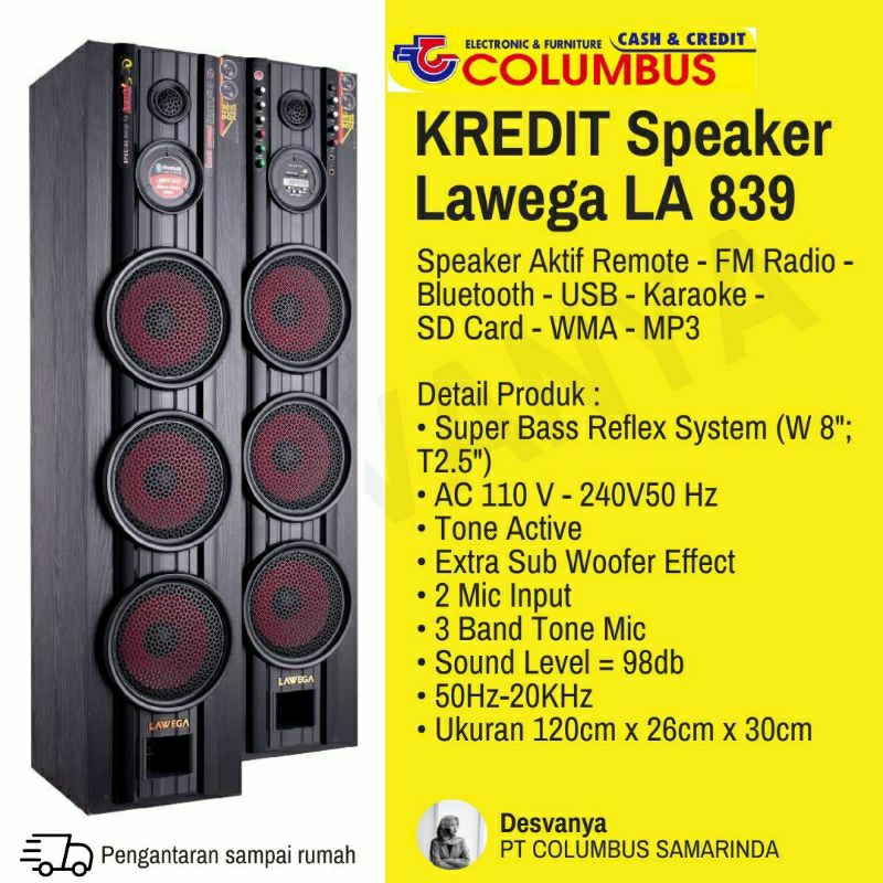 KREDIT Speaker Aktif Lawega LA 839 | Salon Kingmax Bluetooth Karaoke | SAMARINDA & SEKITARNYA