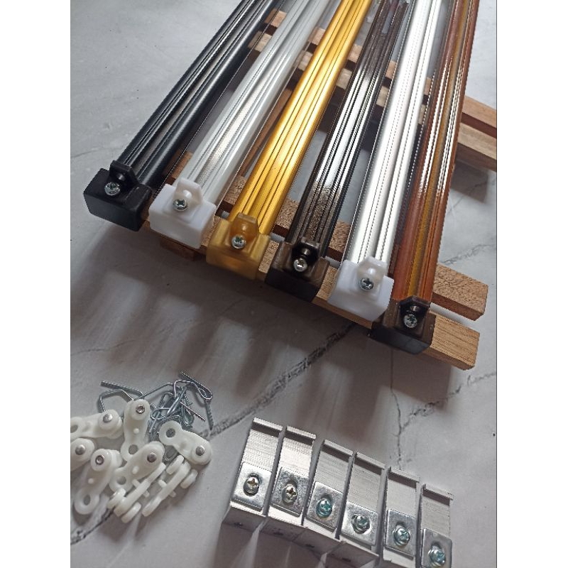 FULLSET BATANG REL VITRASE ALUMUNIUM OVAL / TIANG GORDEN