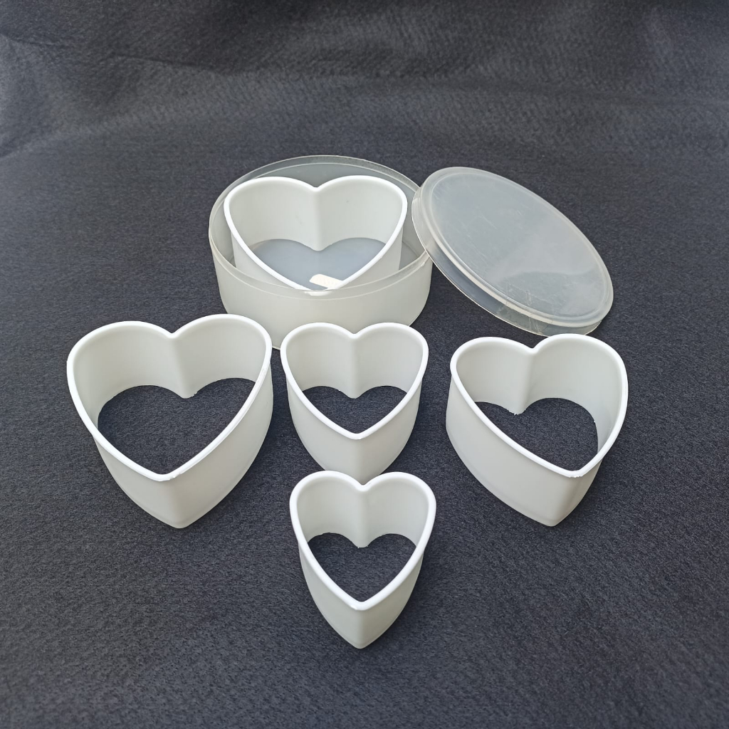 

52155 Cookies Cutter Plastik Motif Hati Set 5