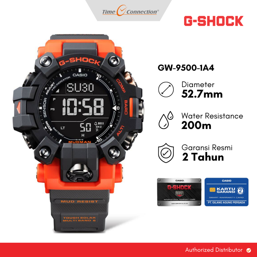 Casio G-SHOCK GW-9500-1A4 Mudman Original / Jam Tangan Pria Digital Master of G-Land