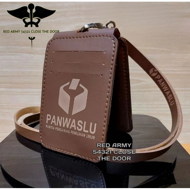 

ID Card Holder Tali Lanyard Name Tag Logo PANWASLU Model Lipat