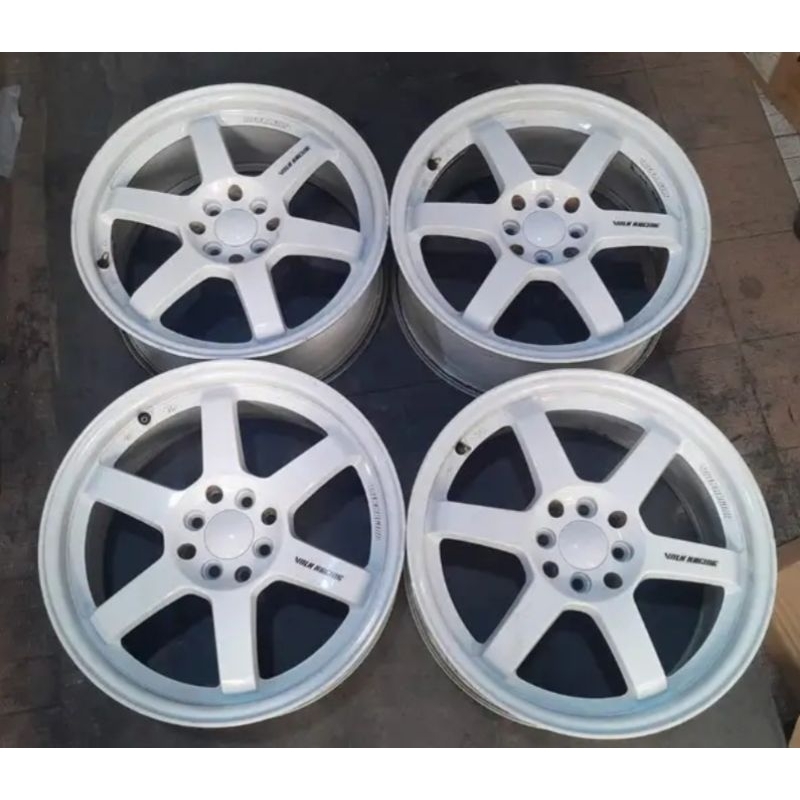 Velg Mobil Second Te37 Ring 17x7,5 Pcd 4x100/114 et40 White Buat Avanza Jazz Livina Frred