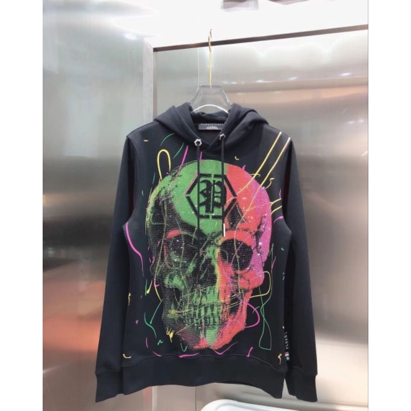 jaket cowok pp jacket sweater hoodie pria philipp plein terlaris katun tebal stretch p1shoes