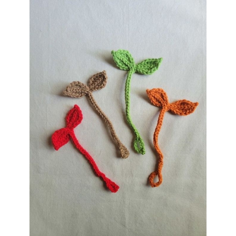 

Crochet sprout | Tunas Daun Rajut | Pembatas Buku | Penggulung Kabel