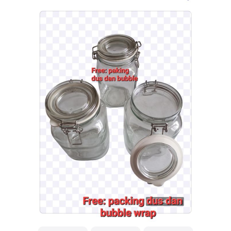 Toples Hermetico Jar 1500ML / Toples Kaca 1.5 Liter Toples Kait Jepit