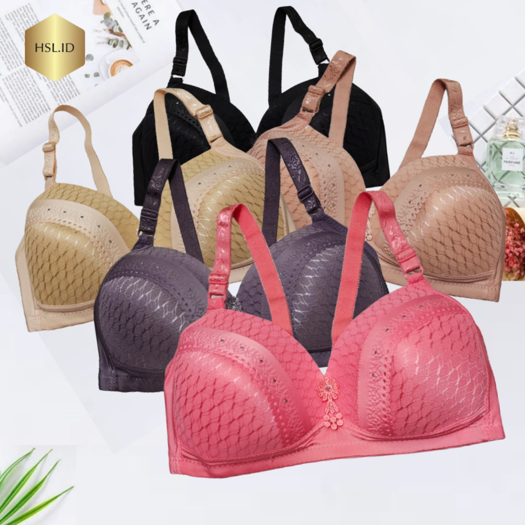 Bra Tanpa Kawat | Bra Cup Besar 42-48 | BH Tanpa Kawat Renda | Beha Tanpa Kawat Aneka Warna