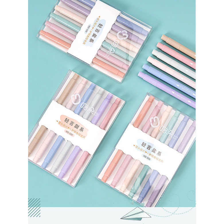 

Highlighter SET 6 Pastel Colors Morandi Macaron