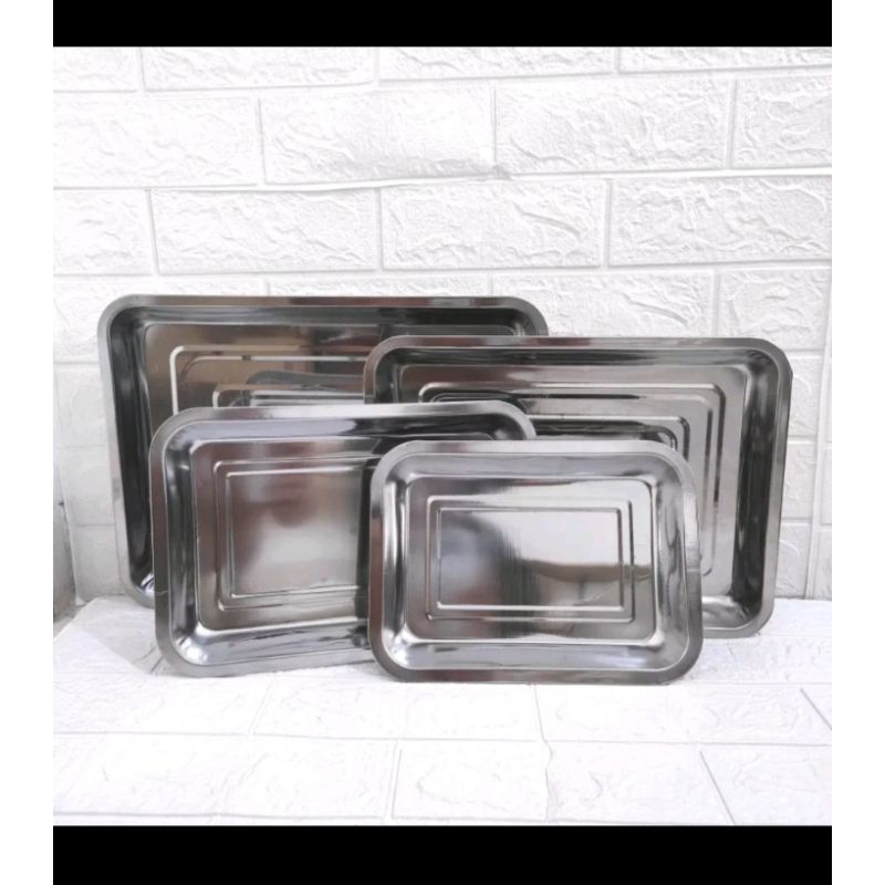 nampan stainless stell persegi  BMW/baki stainless prasmanan / baking tray