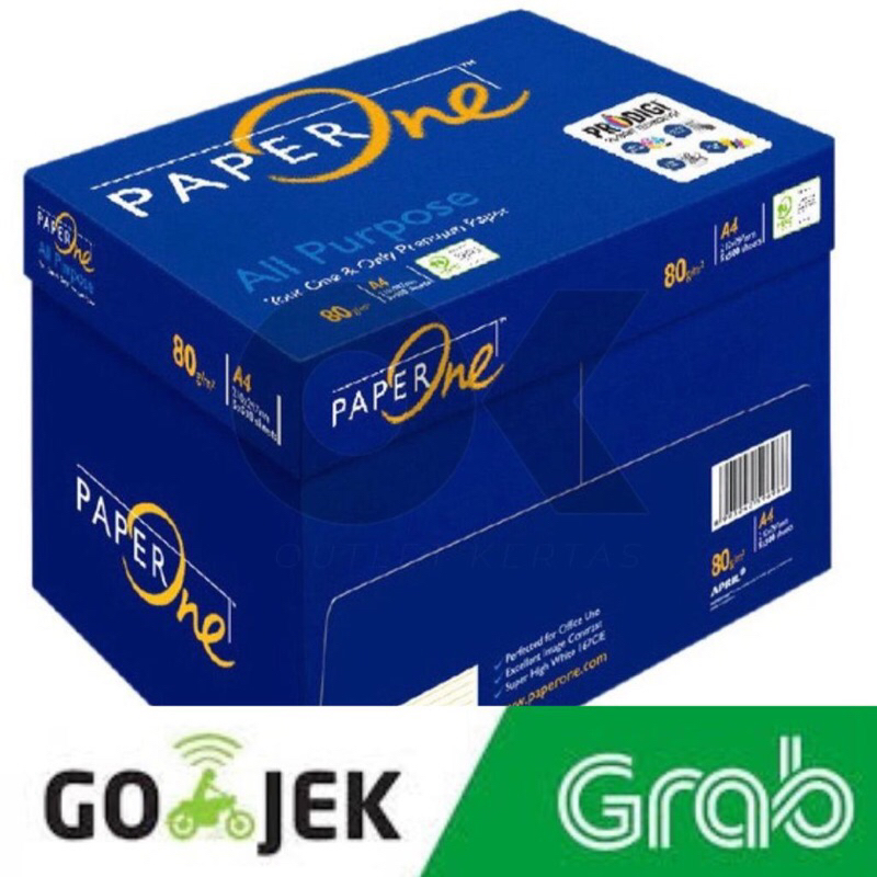 

Kertas HVS A4 PAPERONE 80gr (PER DUS) *KHUSUS PENGIRIMAN INSTANT*