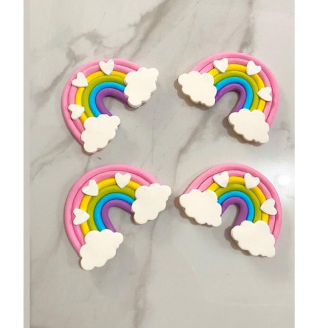 

Gumpaste hiasan kue Pelangi Hati isi 2 pcs