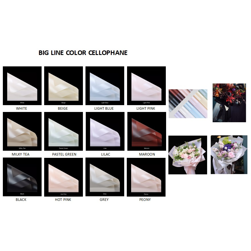 

FLOWER WRAPPING BIG LINE COLOR CELLOPHANE WATERPROOF KERTAS BUKET PEMBUNGKUS BUNGA