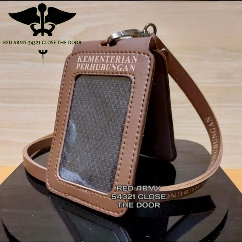 

ID Card Holder Tali Lanyard Name Tag Logo KEMENHUB RI Model Lipat