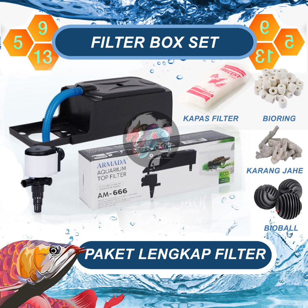Paket Lengkap Top Filter Box top Filter Merk RANDOM Medium Kecil Jumbo