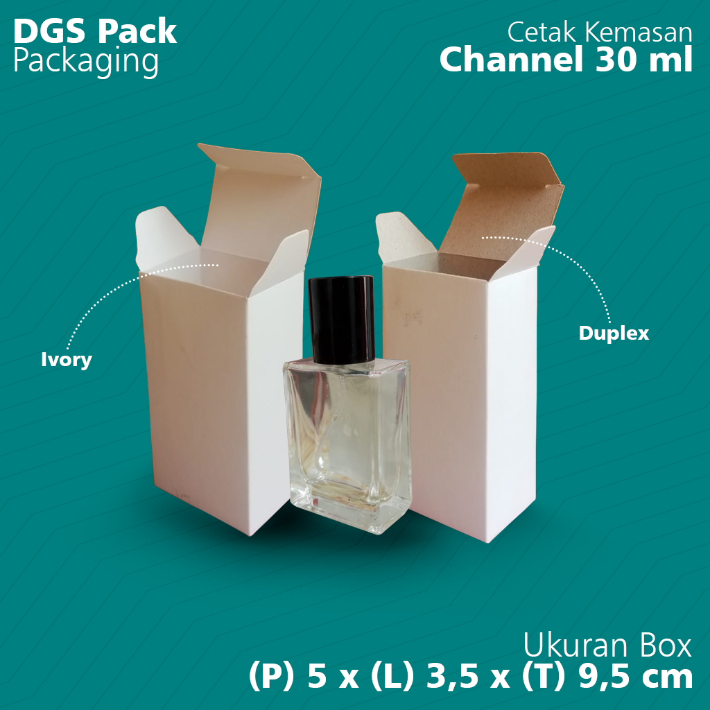 

Box Channel 30 ml "Polos" / Box channel 30 ml Ukuran (P) x (L) x (T) 5 x 3,5 x 9,5 cm