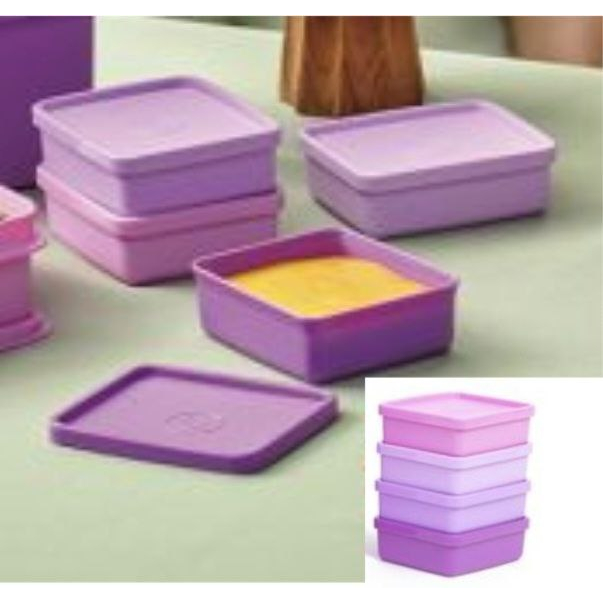 Tupperware Mini Square Away 1 set isi 4 pcs