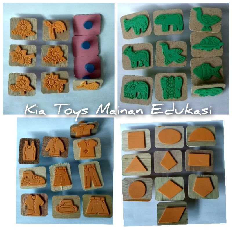 Stempel Geometri /Hewan /Bunga /Baju