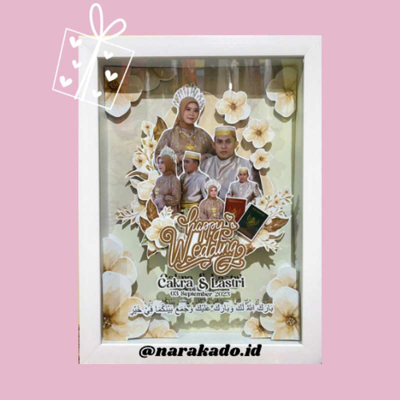 SCRAP FRAME POP UP 3D Kado Nikah / Kado Aqiqah / Kado Wisuda