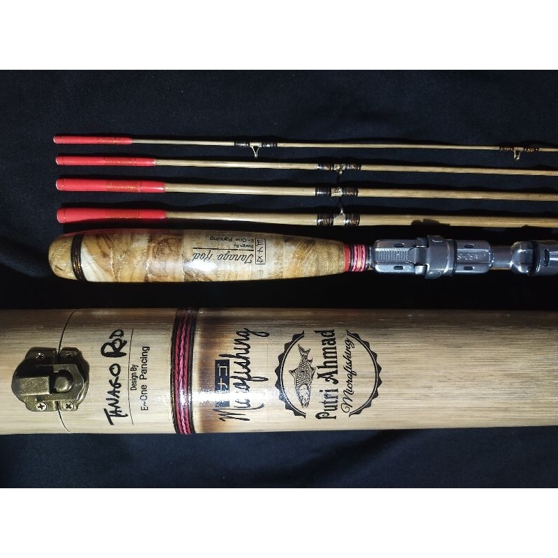 joran tegek tanago rod full bambu Special custom dgn reelset dan kolong