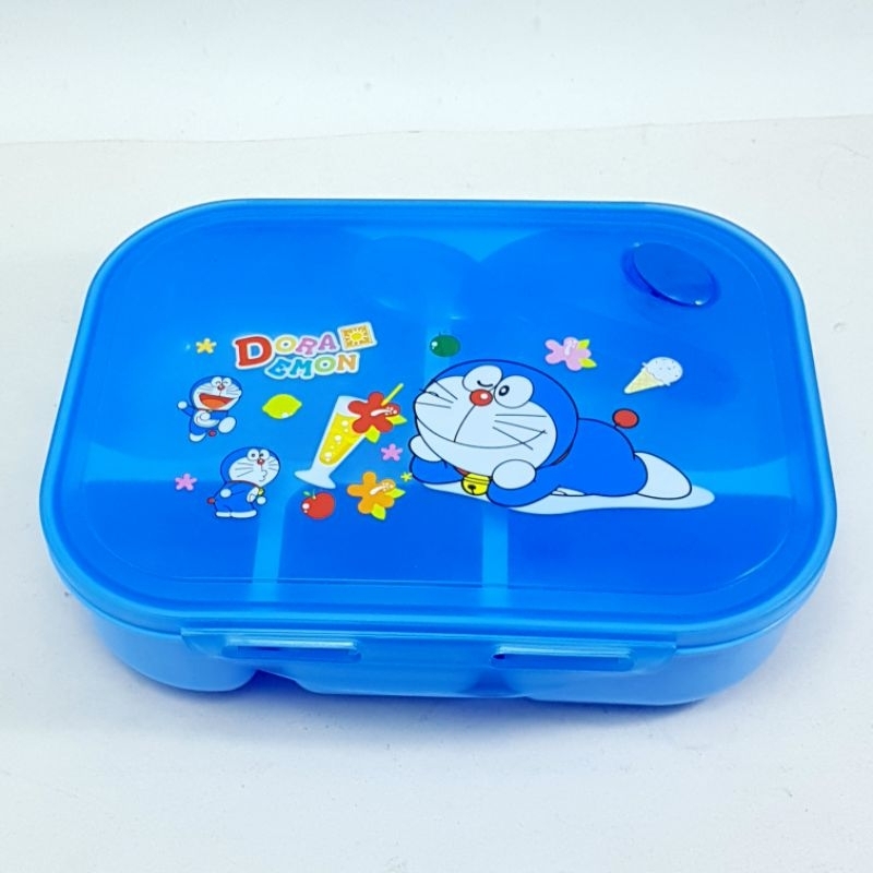 Tempat Makan Plastik Kotak 5 Sekat Doraemon