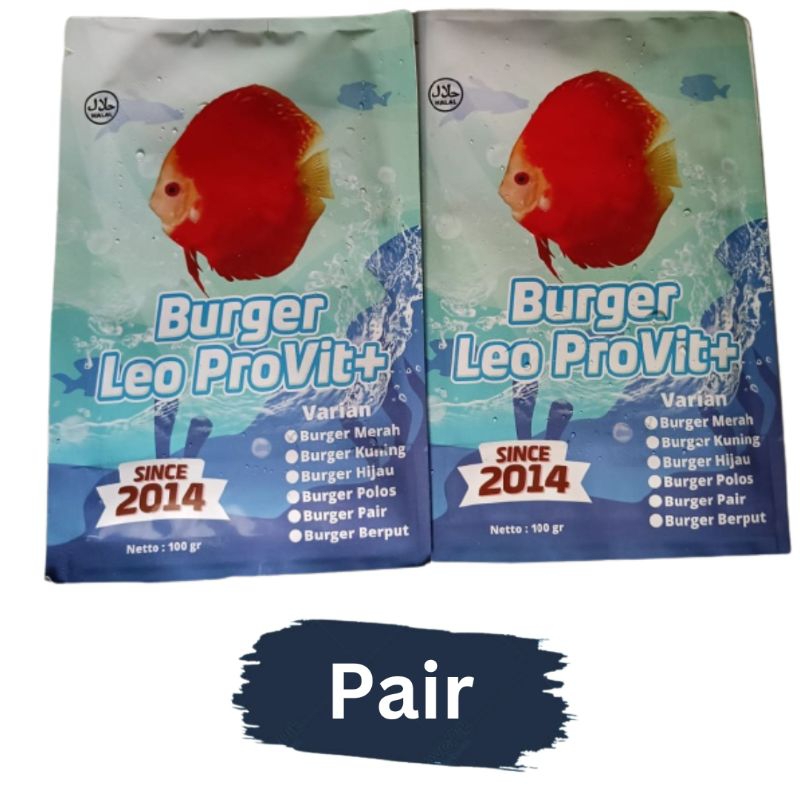 makanan ikan burger leo discus arwana cupang lohan pair gonat