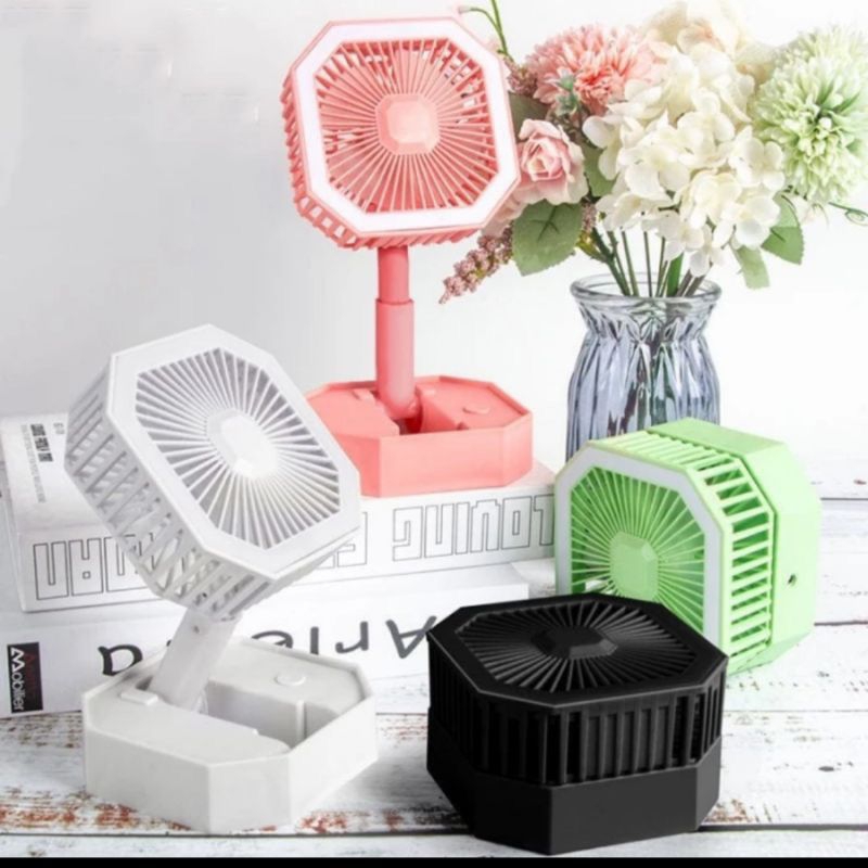 Kipas Meja Kipas Lipat Lampu LED Kipas Angin Lipat Portable