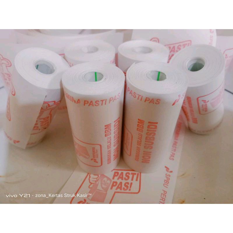 

Paket Murah 5 Roll Kertas Struk Thermal 57x30mm logo Pasti pas