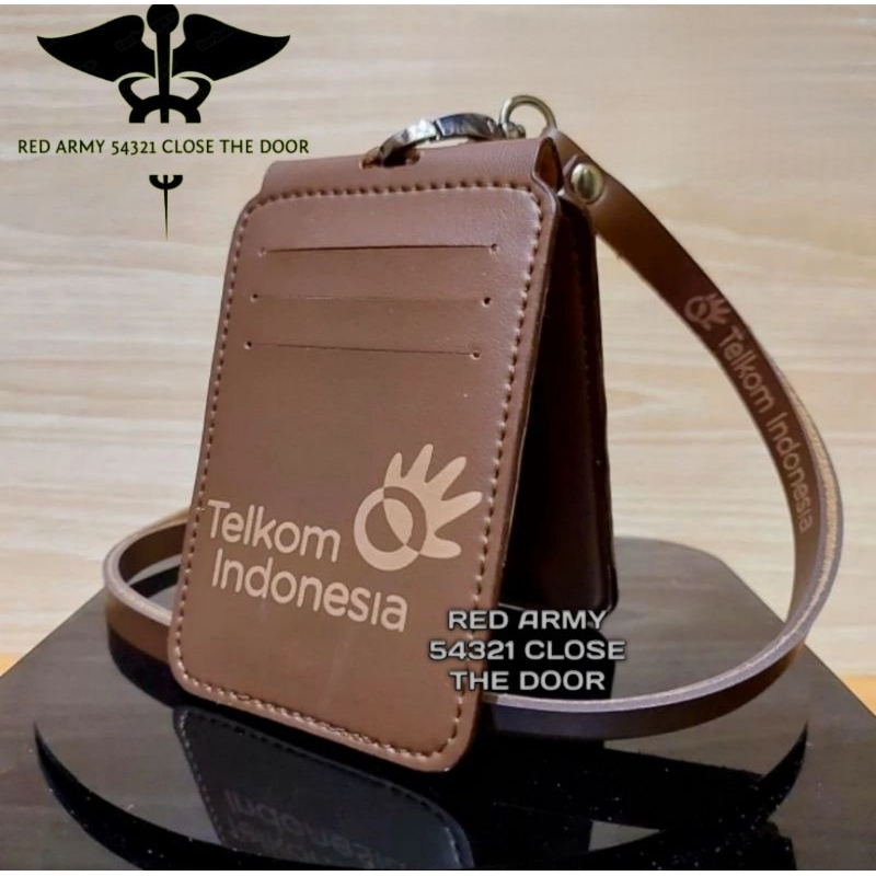 

ID Card Holder Tali Lanyard Name Tag Logo TELKOM INDONESIA Model Lipat