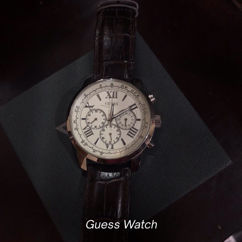 Jam tangan Guess watch original leather kulit asli pria wanita second bekas merk cewek cowok ori jam dinding analog digital