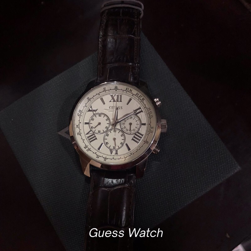 Jam tangan Guess watch original leather kulit asli pria wanita second bekas merk cewek cowok ori jam