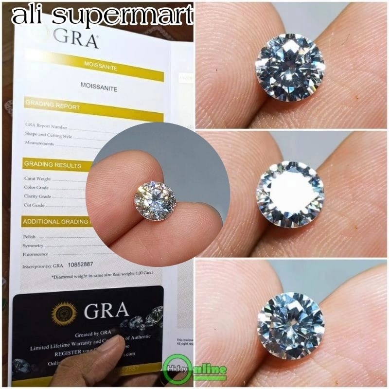 permata white moinsonite simulan Diamond sintetic 2ct memo GRA / Variasi tabur 48 pcs