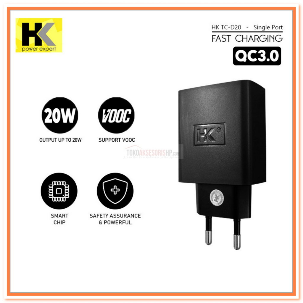 Charger HK TC-D20 LCD Super Vooc 20W Fast Charging Type C