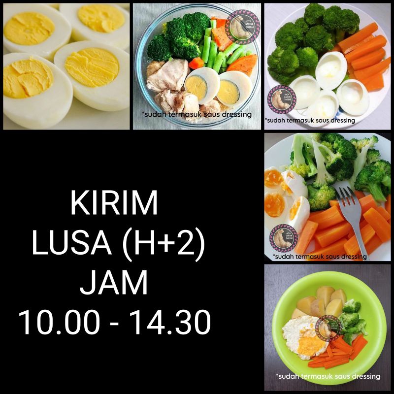 

JABODETABEK 100% HALAL Salad makanan diet sehat telur sayur rebus rendah kalori