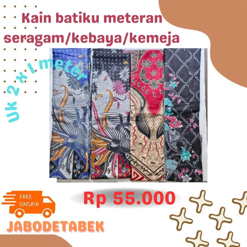 kain batik motif abstrak meteran seragam/kebaya/kemeja