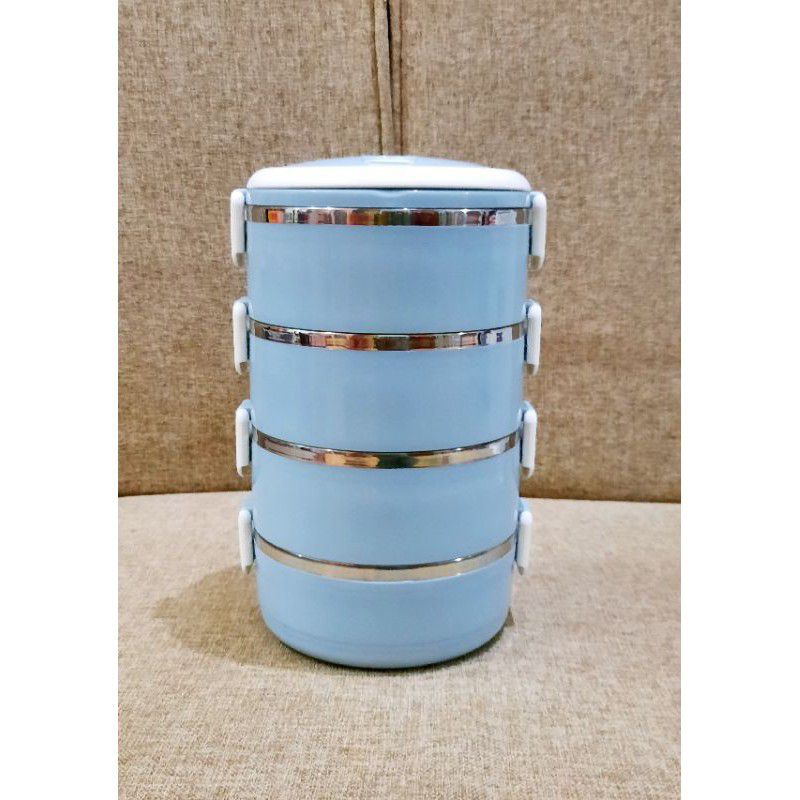 Rantang Warna Polos 4 Susun Elegan/rantang stainless 4 susun