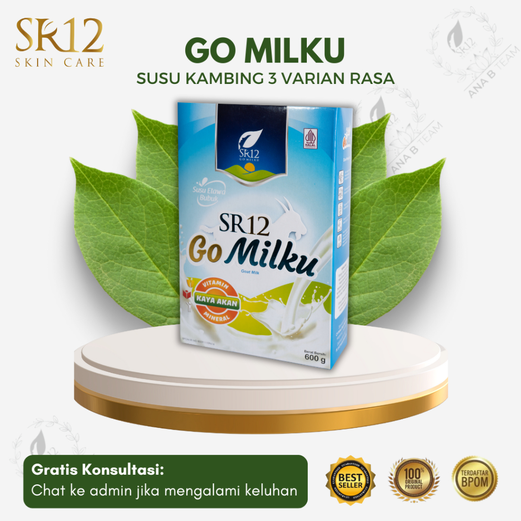 

GO MILKU ORIGINAL SR12 200 GRAM 600 GRAM - Susu Kambing Etawa Bubuk Kualitas Premium Rasa Original Cokelat Stoberi Meningkatkan Imun Aman Untuk Bumil Busui HALAL BPOM