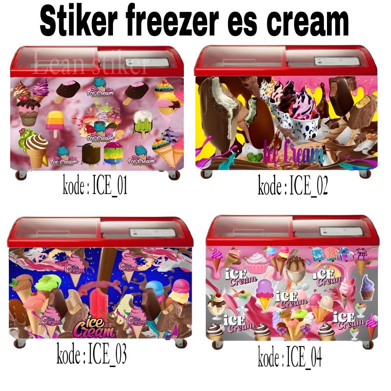 Stiker freezer es / freezer box motif es cream