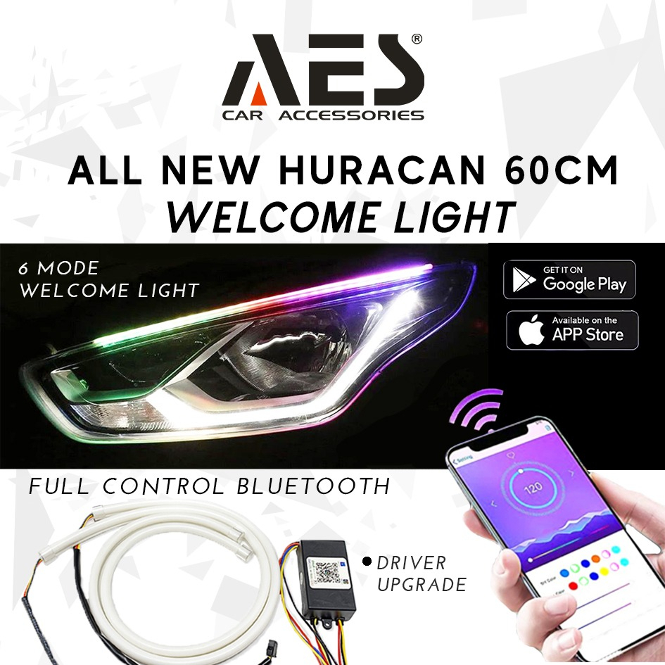 DRL ALIS RGB AES HURACAN SOFTLED 60 CM MERK AES DAY RUNNING LIGHT AES
