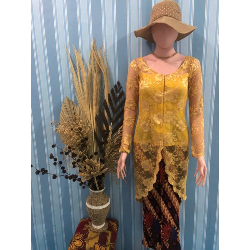 ATASAN KEBAYA KUNING MUSTARD (TANPA ROK) FIT TO S
