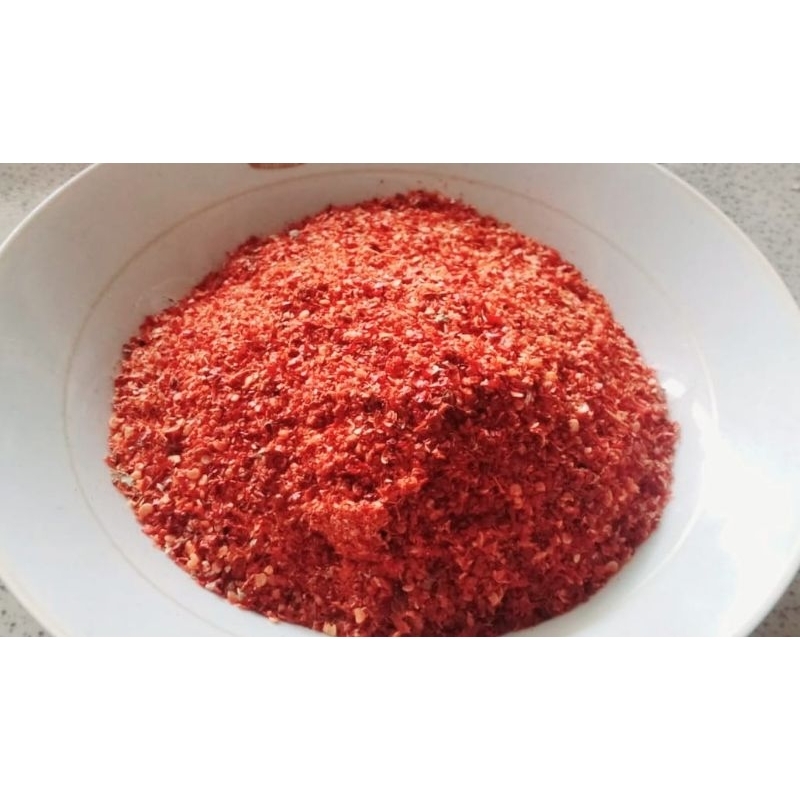 

cabe merah bubuk pedas netto 100 gram sangat cocok buat kuah baso aci spesial banget harga riseller guys welcome