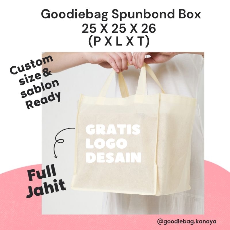 Sablon Tas Besek Spunbond 25x25x26 harga perlusin
