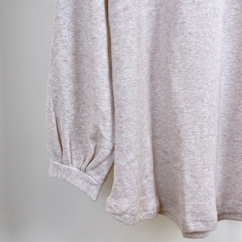 HOT SALE LAVENA Clara Knit Blouse / waffle knit / atasan lengan panjang balon / kaos lengan panjang