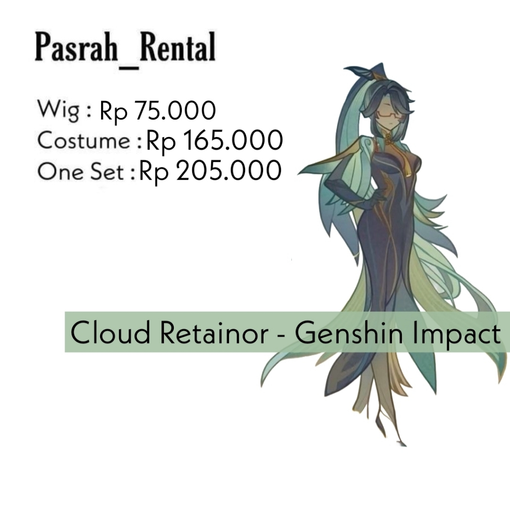 SEWA RENTAL COSTUME/ COSPLAY CLOUD RETAINER