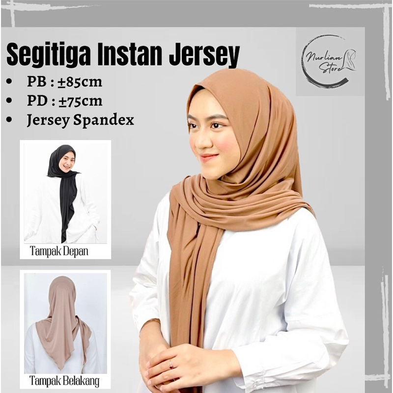 Hijab Segitiga Instan Jersey | Segitiga Instan Jersey Polos | Jilbab Segitiga Jersey dewasa
