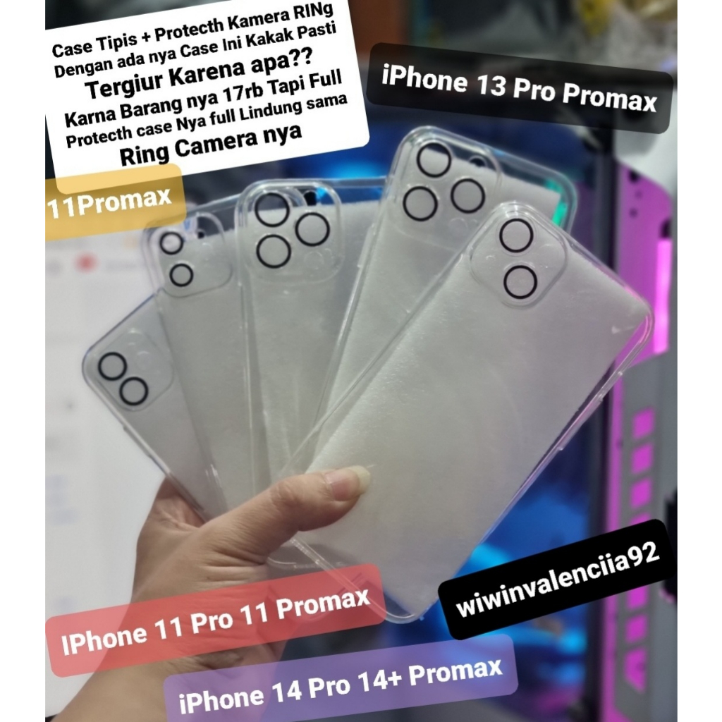 ORIGINAL ULTRA THIN 1.0mm Case + RING Camera IPhone 14 13 Pro 12 11 14+ 13Pro 12 Pro Max 11Pro 11 Pr